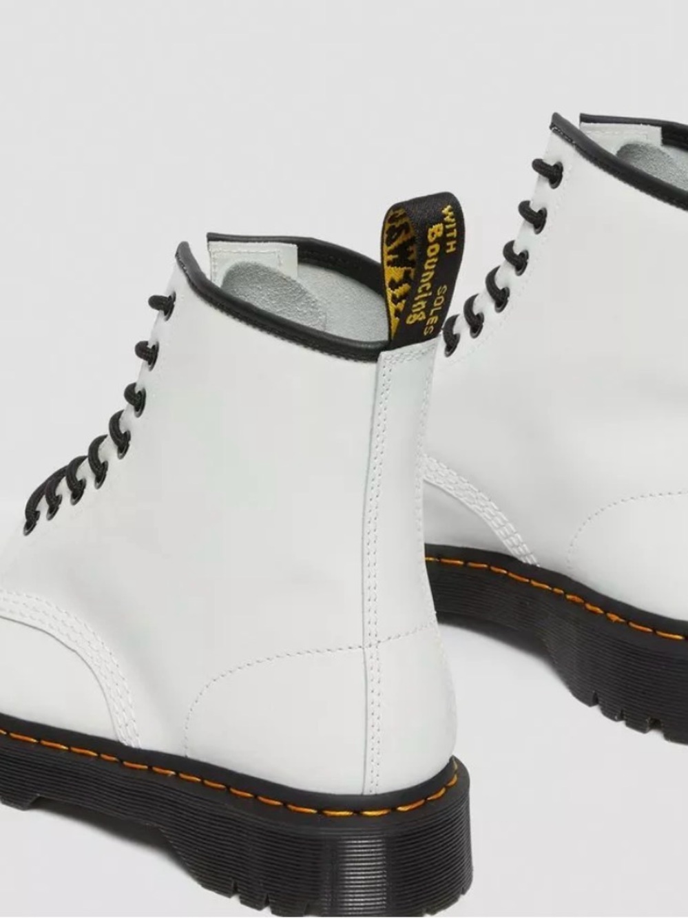 Dr. Martens 1460 White Leather Lace-Up Boots size 9 8-eyelet silhouette. - Picture 4 of 15
